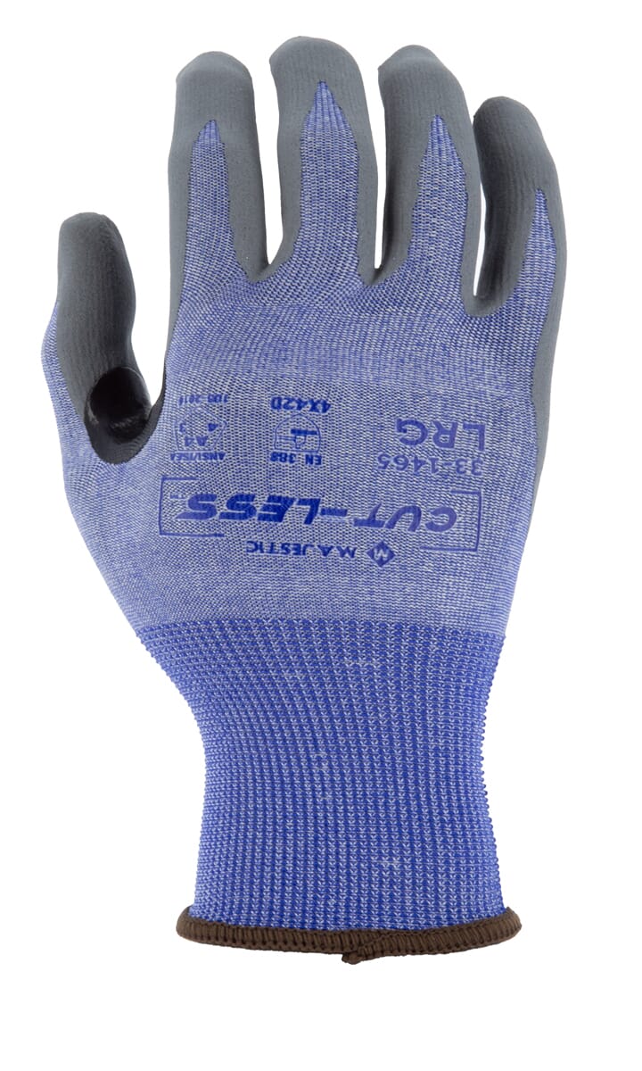 Cut-Less Korplex Glove with Foam Nitrile Palm, ANSI A4 | Majestic